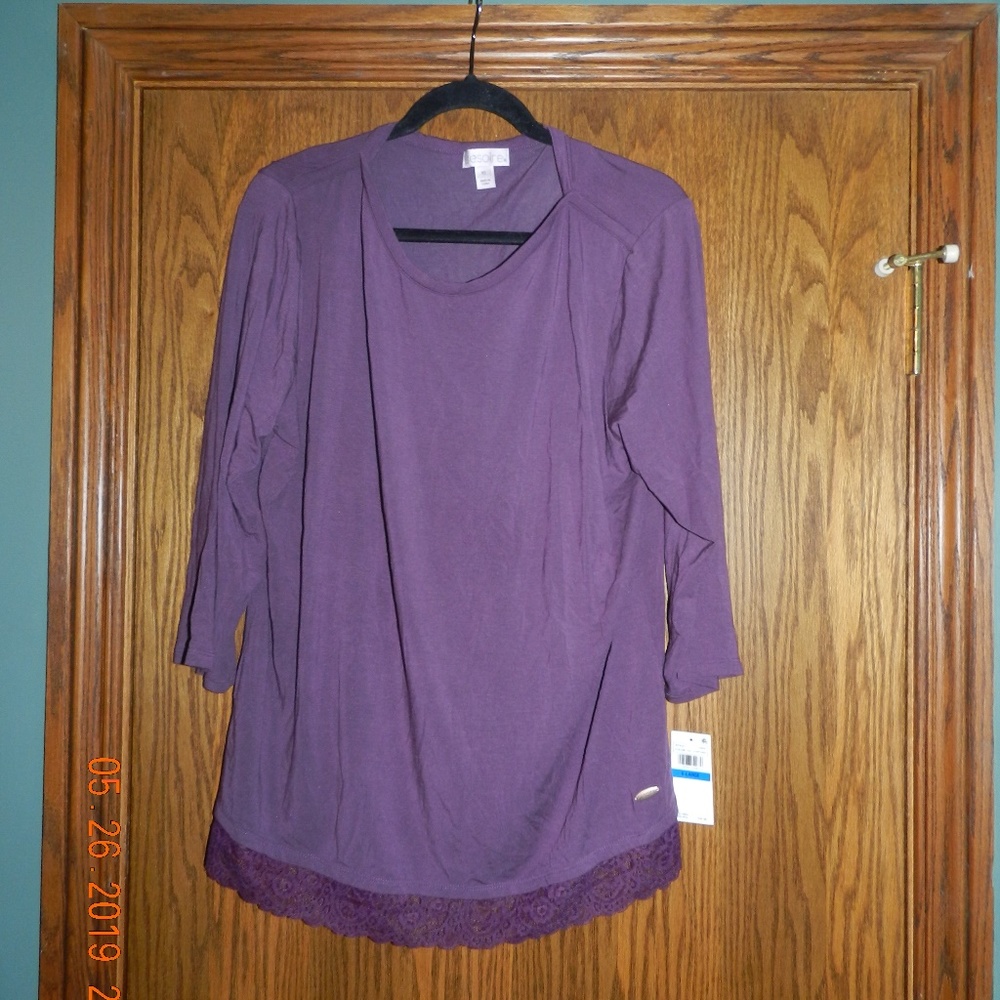 NWT Sesoire Plum Super Soft Pajama Top